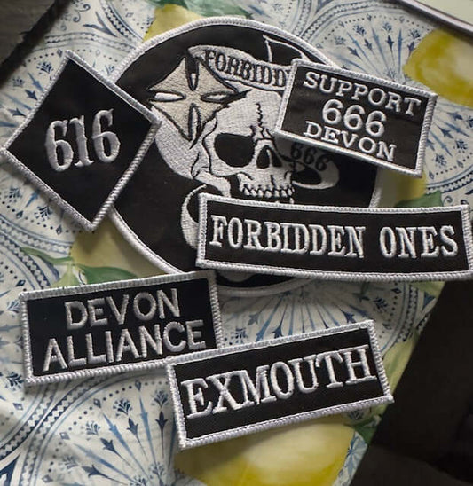 Custom Personalised Embroidered Patch logo designs black and white