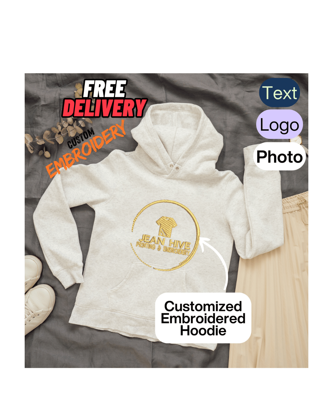 Personalised Embroidered Hoodie