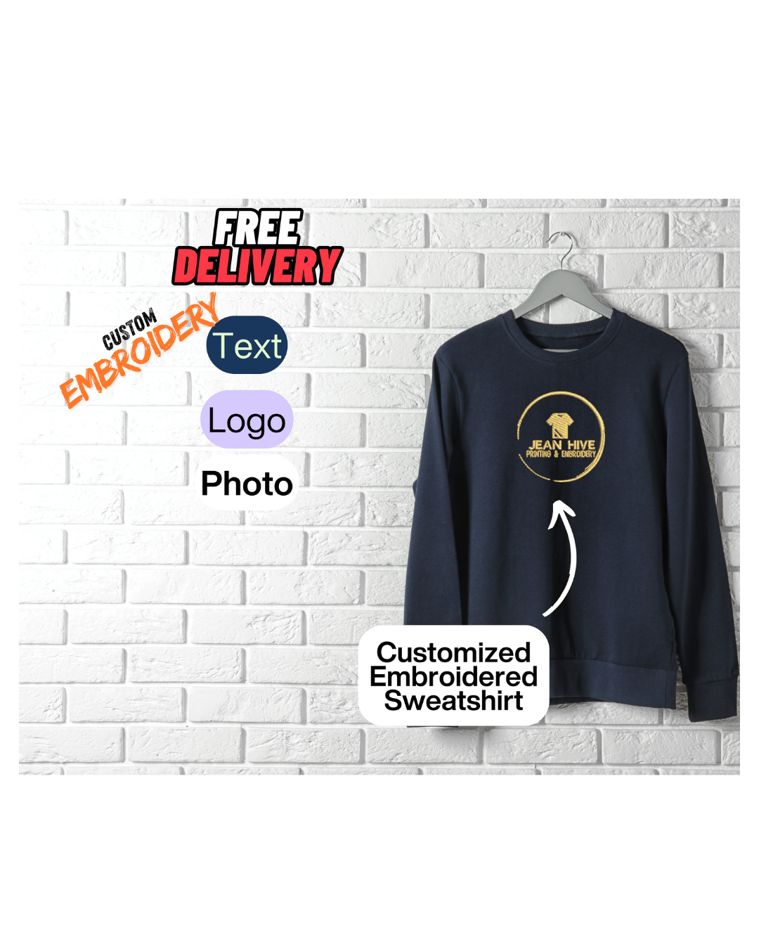 Personalised Embroidered Sweatshirt