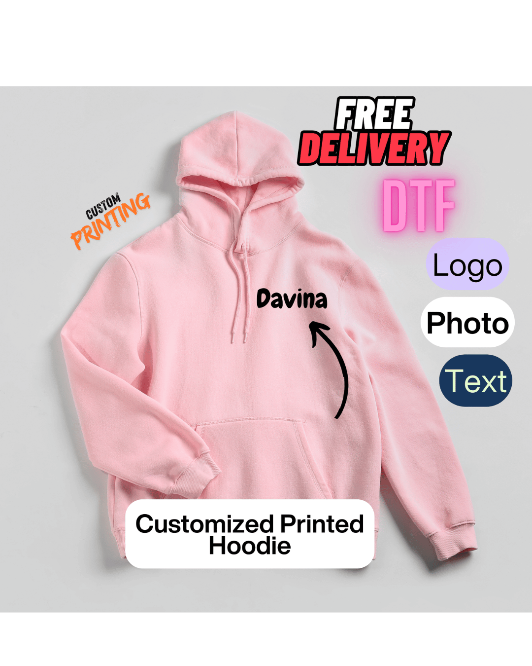 Personalised Printed Hoodie