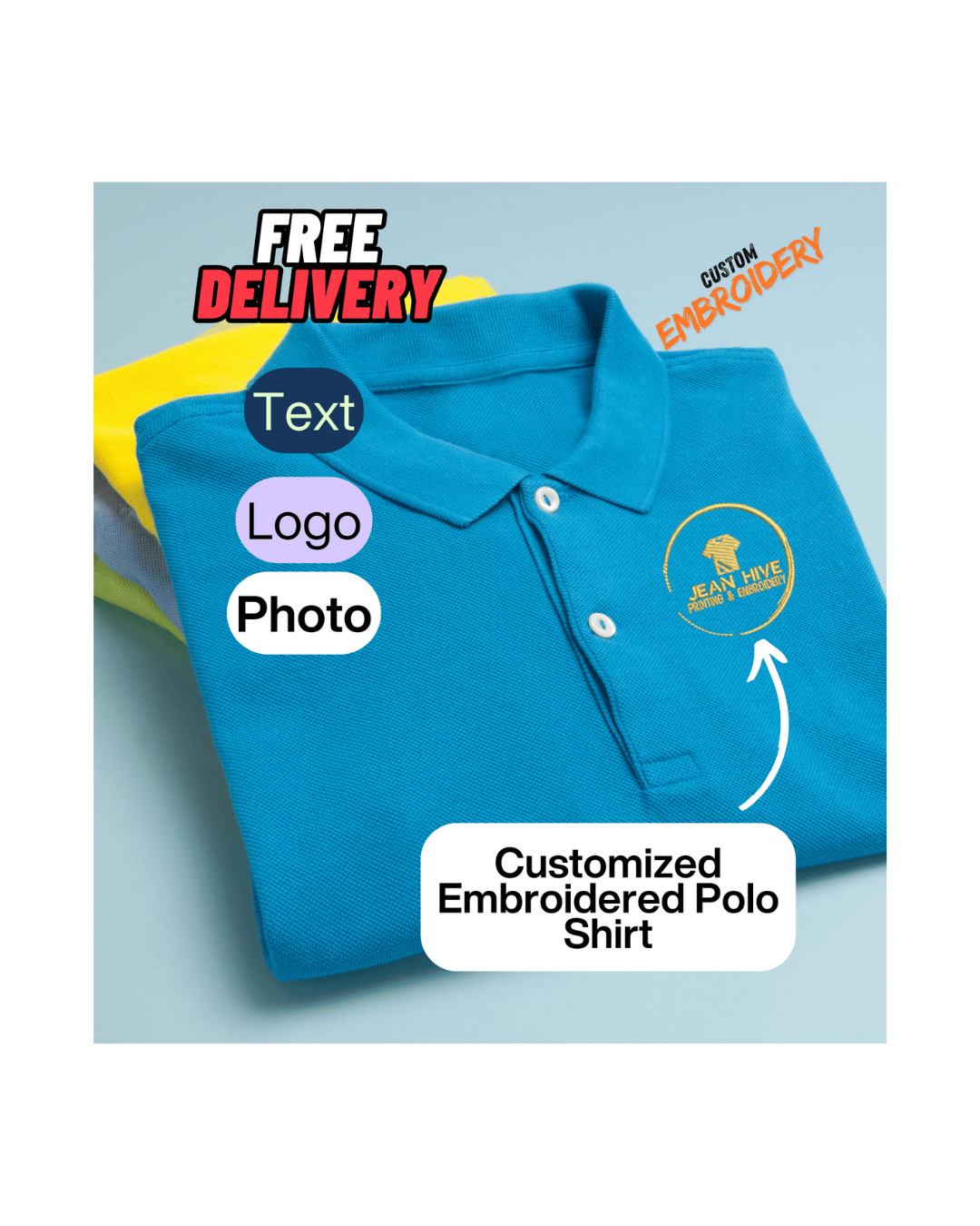 Personalised Embroidered Polo