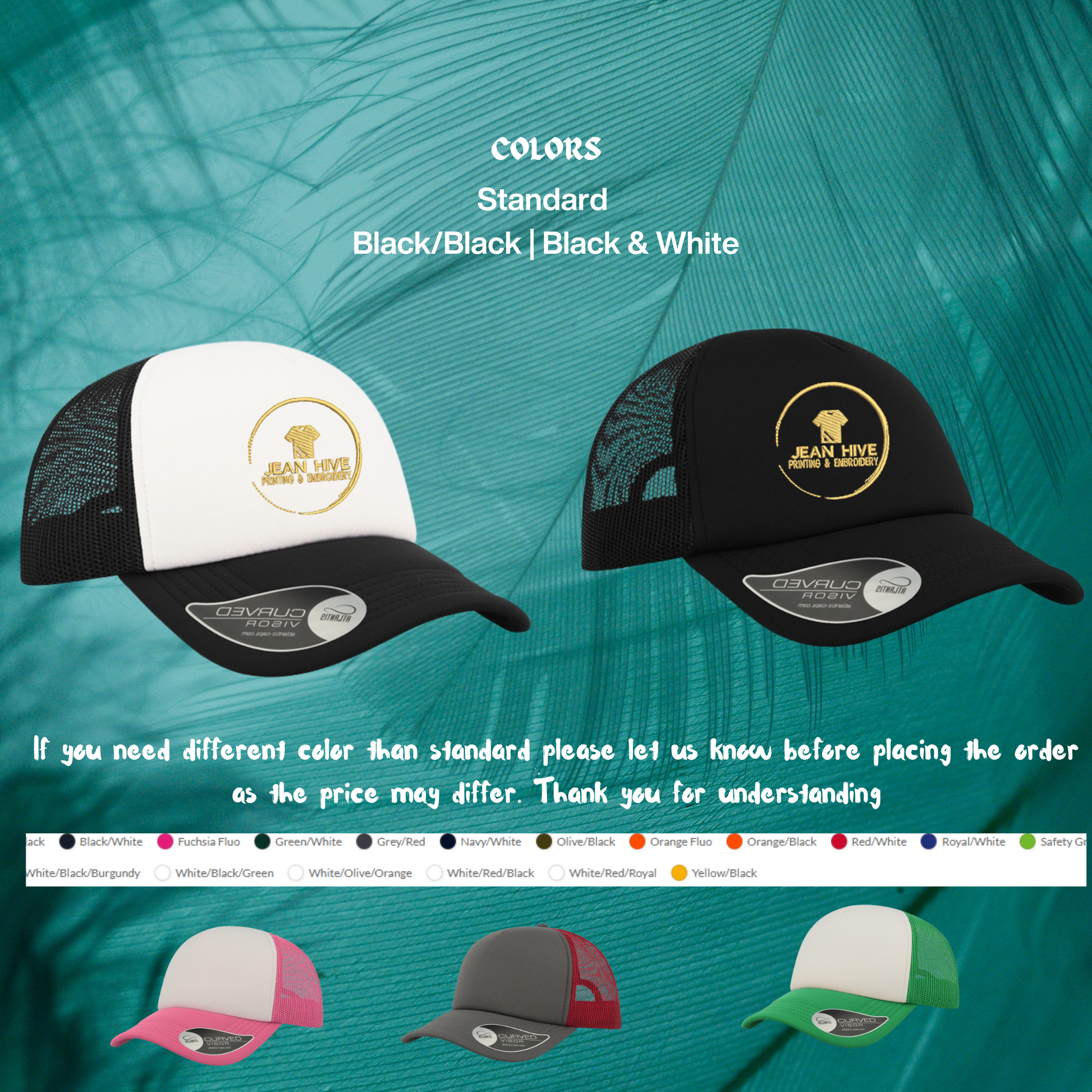 Personalised Embroidered Trucker Hat premium snapback design – breathable mesh and adjustable fit