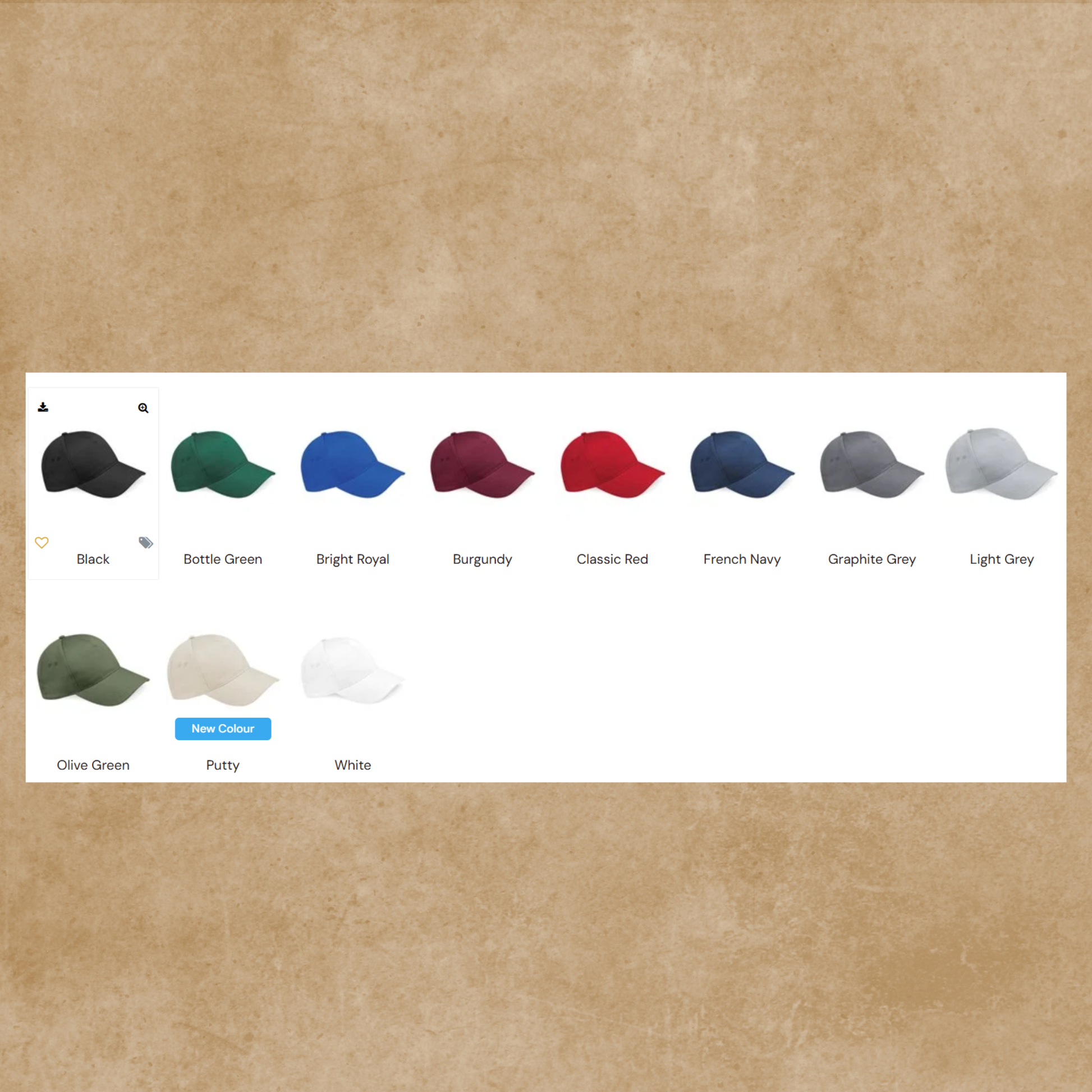 Personalised Embroidered Baseball Hat embroidery colour options available