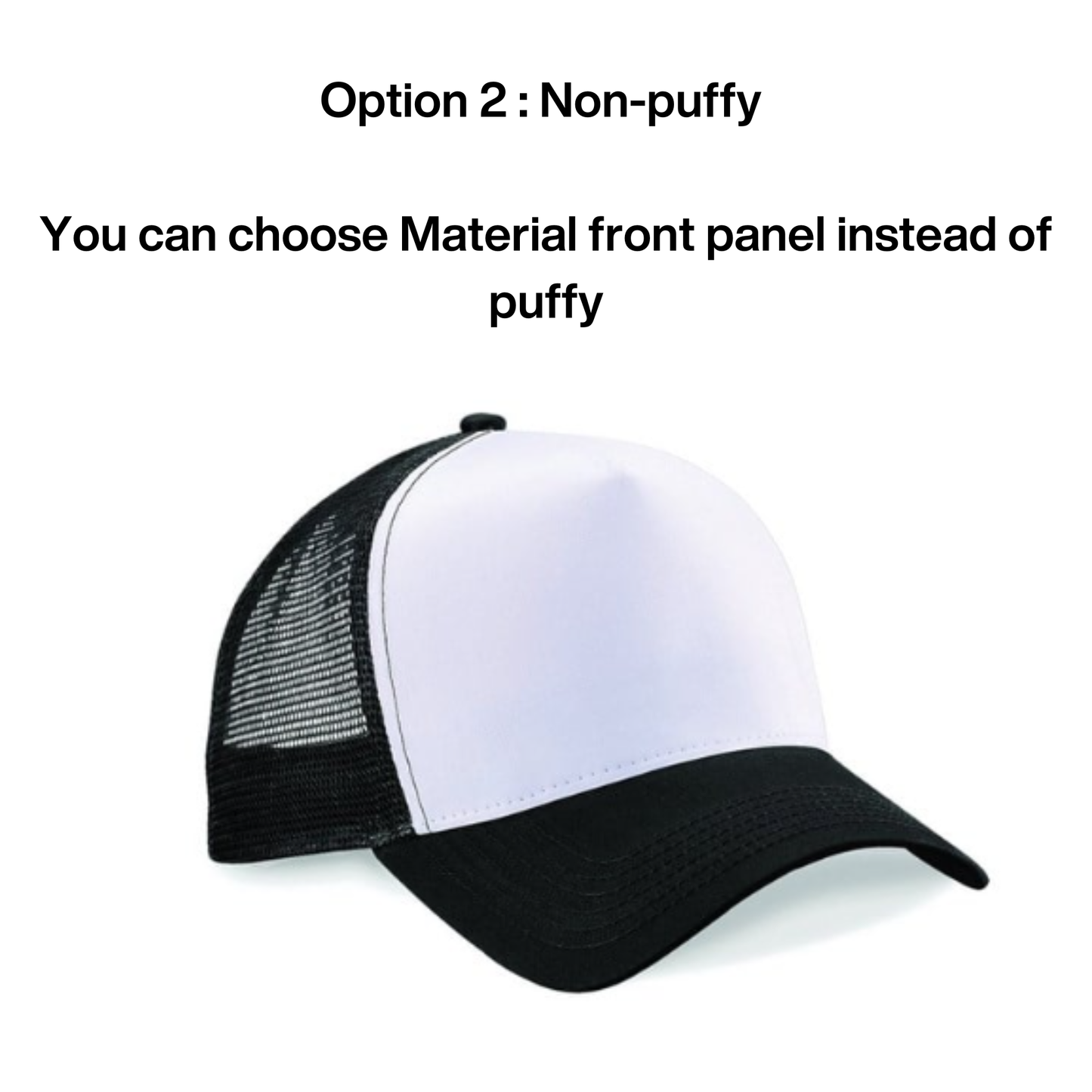 Personalised Embroidered Trucker Hat back and side angles showing mesh design and adjustable snapback