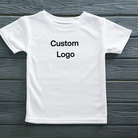 Personalised Embroidered T-Shirt front view – custom logo or text design UK