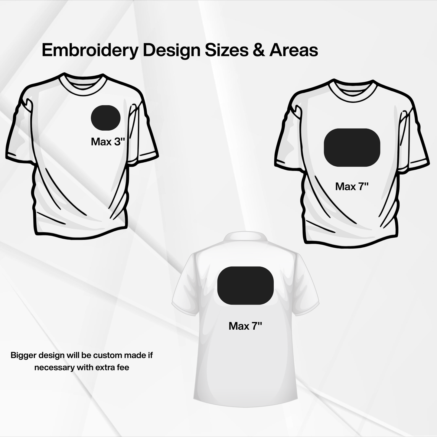 Personalised Embroidered Oversize T-Shirt size chart and measurement guide