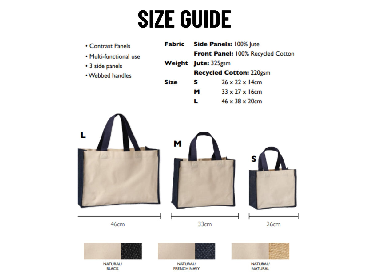 Personalised Embroidered Jute Tote Bag – Custom Logo, Eco Cotton