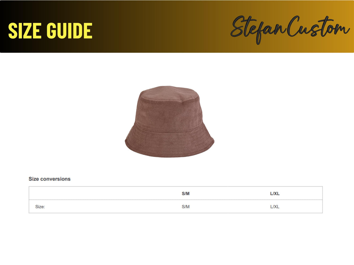 Custom Embroidered Corduroy Bucket Hat, Personalised Logo Cap, Organic Cotton