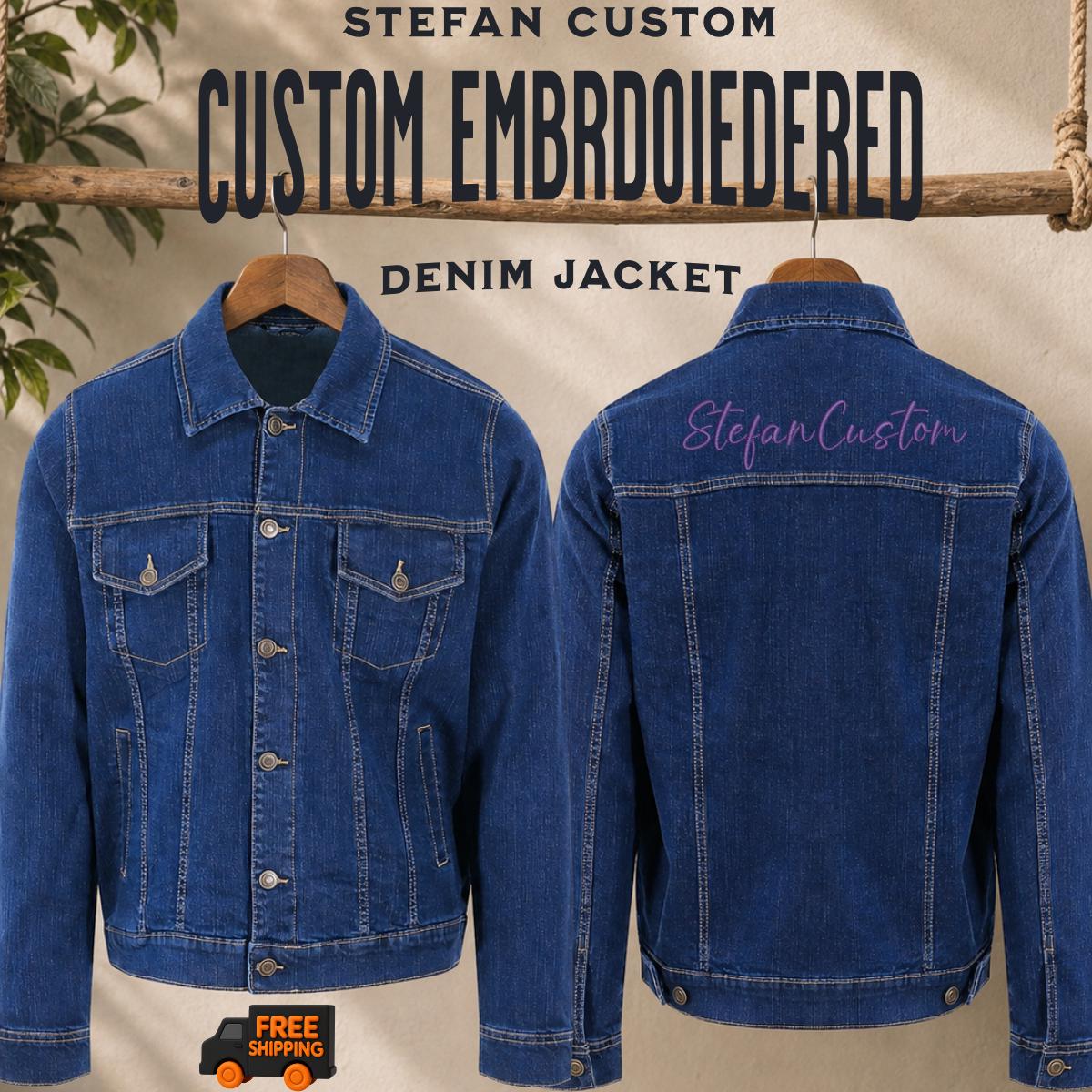 Custom Embroidered Denim Jacket | Personalised Logo Back or Chest