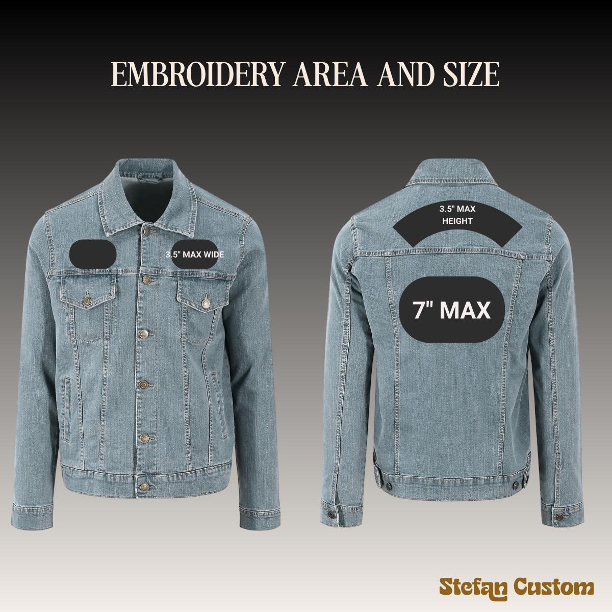 Custom Embroidered Denim Jacket | Personalised Logo Back or Chest